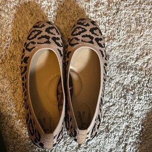 Seychelles Knit Leopard Ballet Flats in Beige and Black